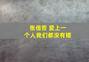 张信哲 爱上一个人我们都没有错